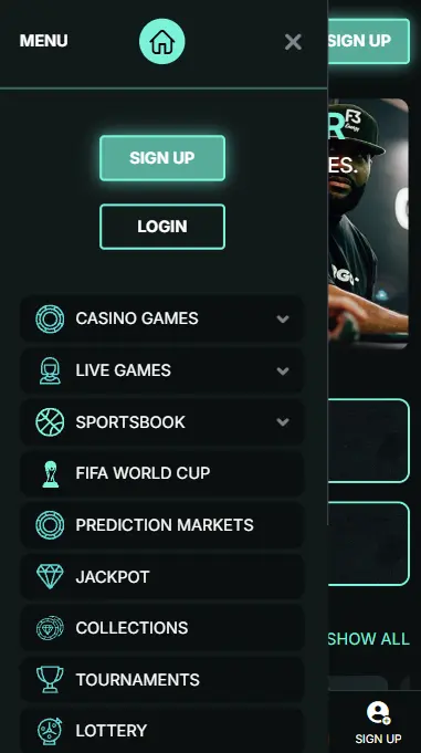 Kirgo Casino mobile app menu layout interface banner