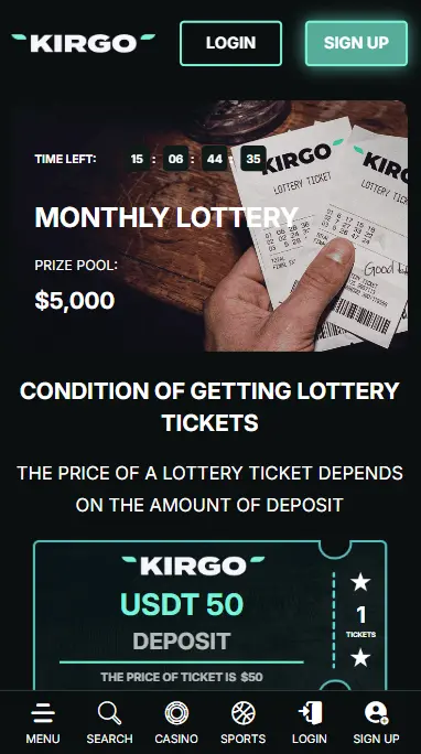 Kirgo Casino PWA app on smartphone installation banner