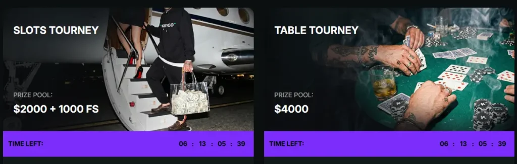Slots and table games tournament from the Kirgo Crypto Casino